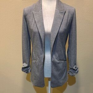 Nine West Classic Open Front Houndstooth Blazer with Gathered Sleeves-Size XS